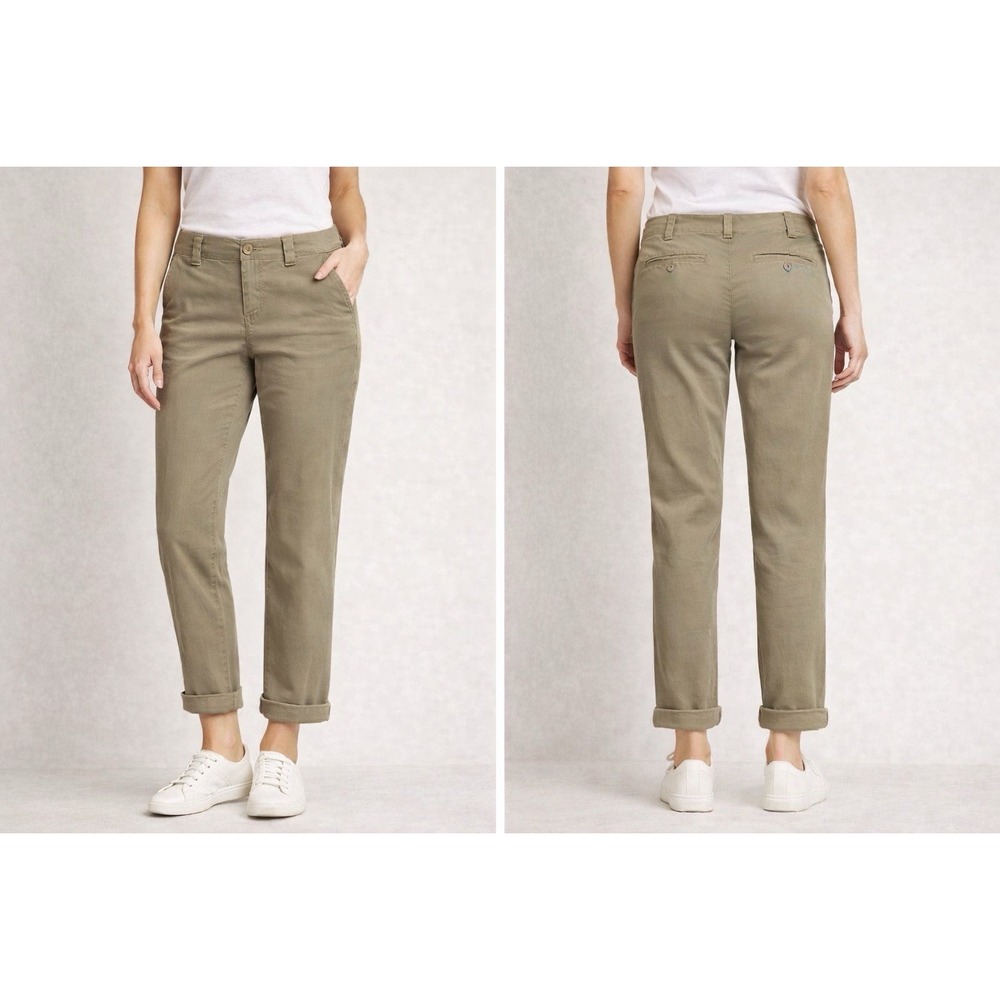 Vintage Old Navy Chino Pants Womens 8 Short Khaki Stretch Low Waist Preppy Y2K - Picture 2 of 12
